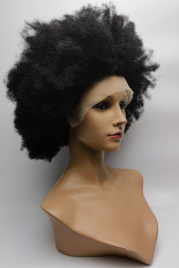 14inch natural color kinky afro lace front wig from shinewig