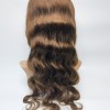 16inch  brown color body wave Chinese remy human hair natural full lace wig from shinewig