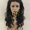 20inch Natural color body WAVY remy human hair natural lace frontal  wig from 1wig