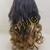 20inch OMBRE color WAVY remy human hair natural lace frontal  wig from 1wig