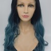 High temperature dark roots ombre color  beautiful wavy synthetic lace front wig shinewig