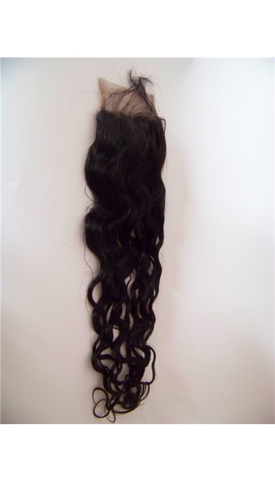 18 inch natural wave virgin human hair lace closure