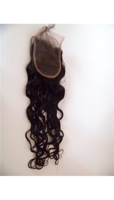 18 inch natural wave virgin human hair lace closure