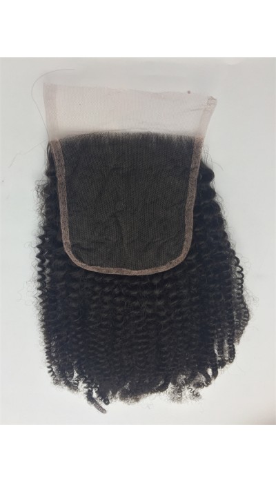 16inch kinky afro curl Indian virgin human hair top closure